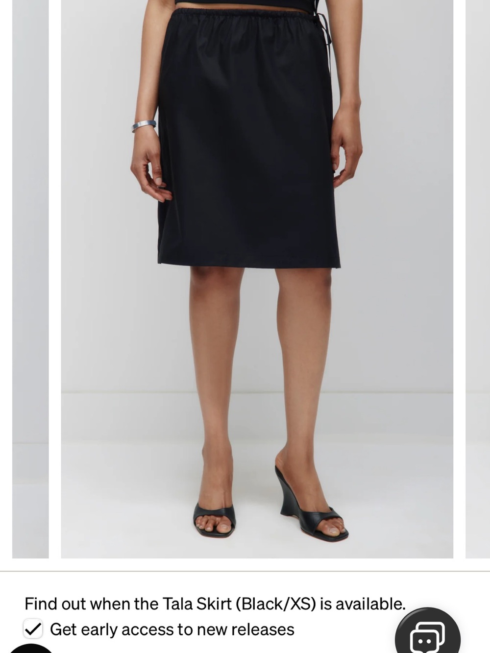 KOTN Tala Black Drawstring Waist Skirt